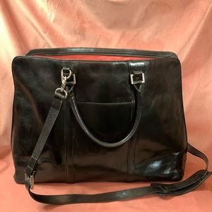 Hobo International Leather Tote/Work Bag Black with pink interior lining